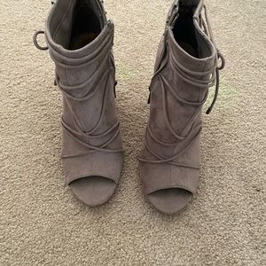 Cute tan peep toes booties